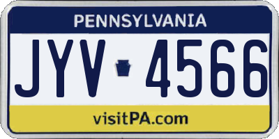 PA license plate JYV4566