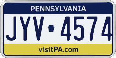PA license plate JYV4574