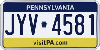 PA license plate JYV4581