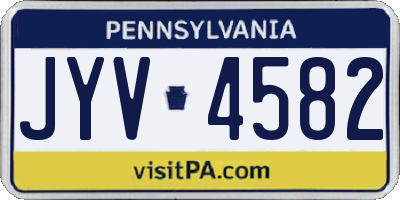 PA license plate JYV4582