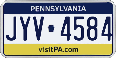 PA license plate JYV4584