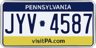 PA license plate JYV4587