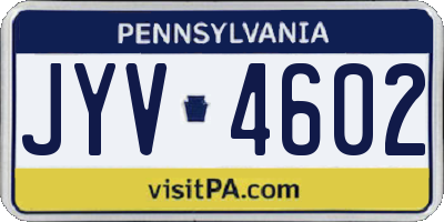 PA license plate JYV4602