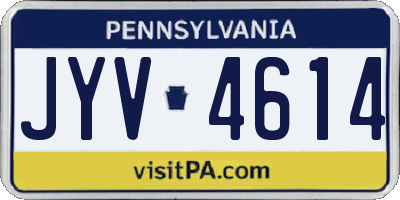 PA license plate JYV4614