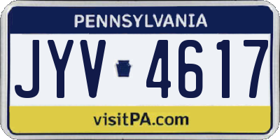 PA license plate JYV4617
