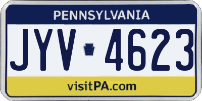 PA license plate JYV4623
