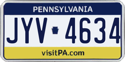 PA license plate JYV4634