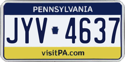 PA license plate JYV4637