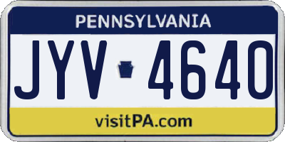 PA license plate JYV4640