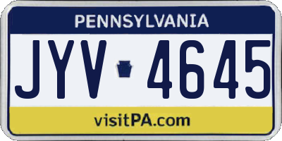 PA license plate JYV4645