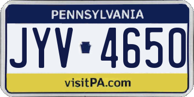 PA license plate JYV4650
