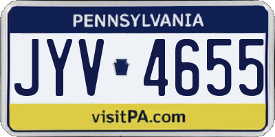 PA license plate JYV4655
