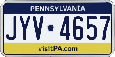 PA license plate JYV4657