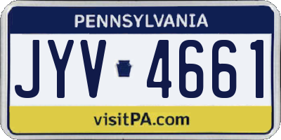 PA license plate JYV4661