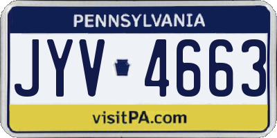 PA license plate JYV4663