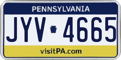 PA license plate JYV4665