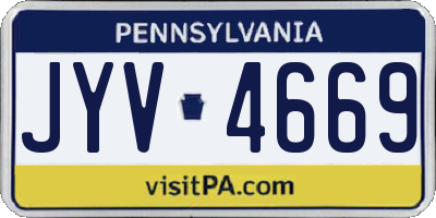 PA license plate JYV4669