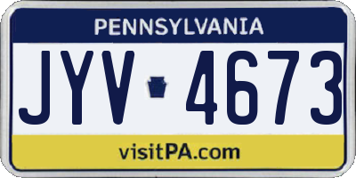 PA license plate JYV4673