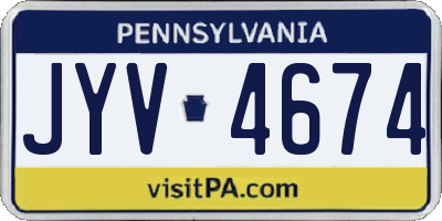 PA license plate JYV4674