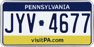 PA license plate JYV4677