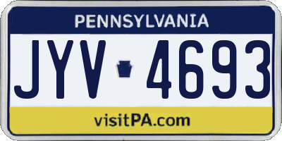 PA license plate JYV4693
