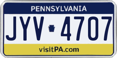 PA license plate JYV4707