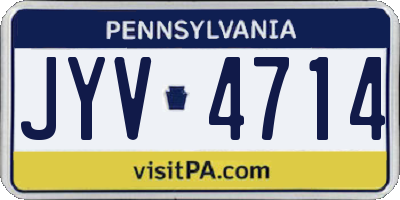 PA license plate JYV4714