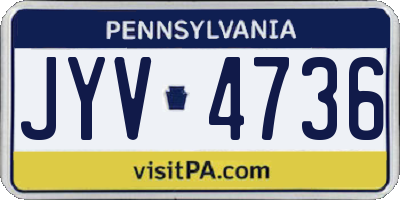 PA license plate JYV4736