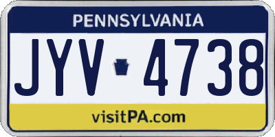 PA license plate JYV4738