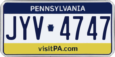PA license plate JYV4747