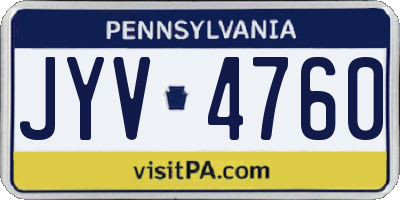 PA license plate JYV4760