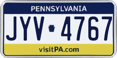 PA license plate JYV4767