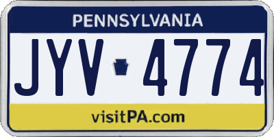 PA license plate JYV4774