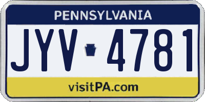 PA license plate JYV4781