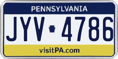 PA license plate JYV4786