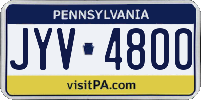 PA license plate JYV4800