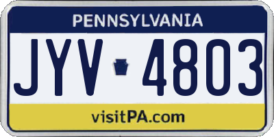 PA license plate JYV4803