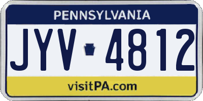 PA license plate JYV4812