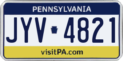 PA license plate JYV4821
