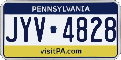 PA license plate JYV4828
