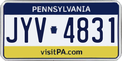 PA license plate JYV4831