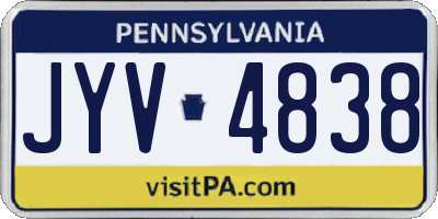 PA license plate JYV4838