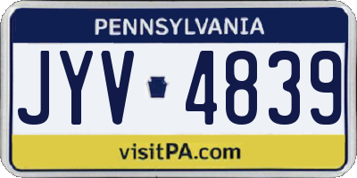 PA license plate JYV4839