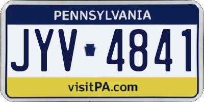 PA license plate JYV4841