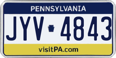 PA license plate JYV4843