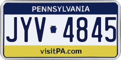 PA license plate JYV4845