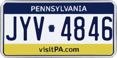 PA license plate JYV4846