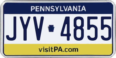PA license plate JYV4855
