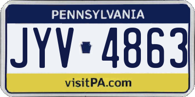 PA license plate JYV4863