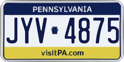PA license plate JYV4875